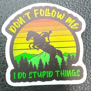 I Do Stupid Things Horse Equestrian Daredevil No Fear Cowboy CowGirl Sticker